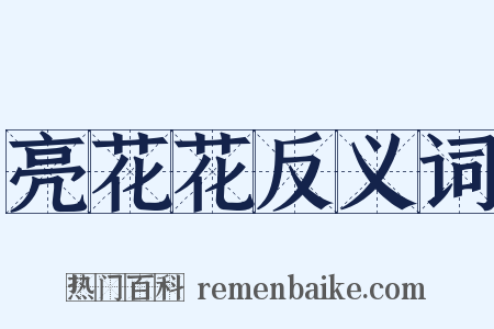 亮花花反义词是什么意思的图片